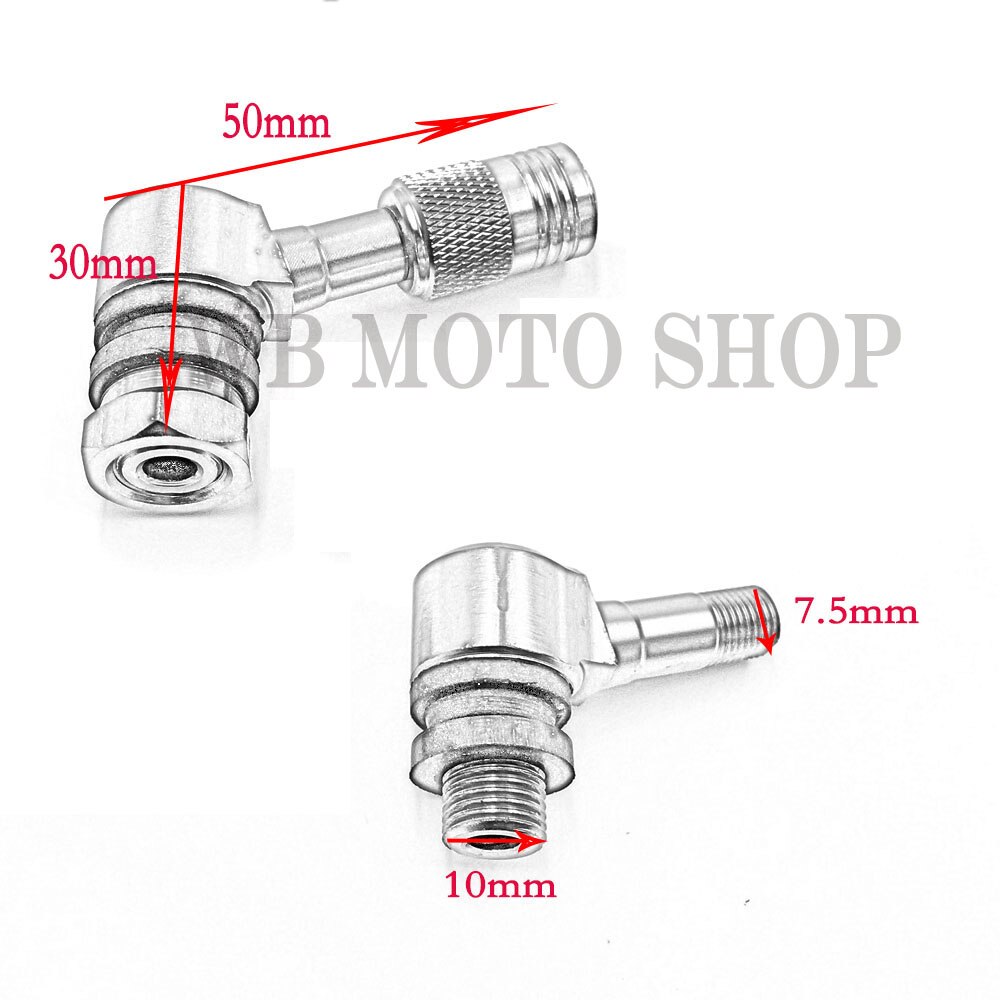 Cnc aluminium motorsykkel 50cc-600cc metall gass munnstykke grad vinkel ventil adapter dekk ventil forlengelsesventil stamme