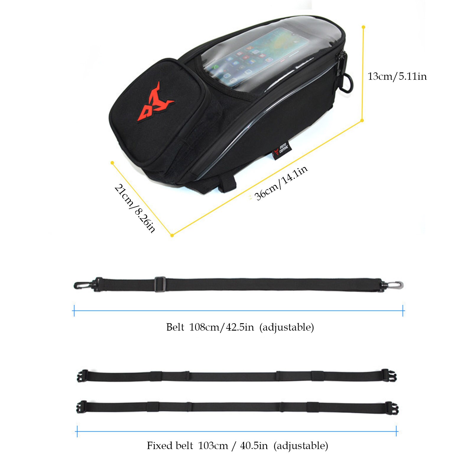 7Inch Touch Screen Motorcycle Riding Bag Fuel Tank Magnetic Bag Waterproof Motorcycle Mobile Phone Navigation Bag