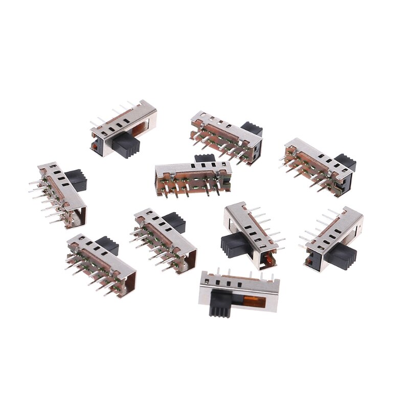 10Pcs SS24E01-G5 Slide Switches Vertical 0.5A 10 Pin 4 Position Toggle Switch