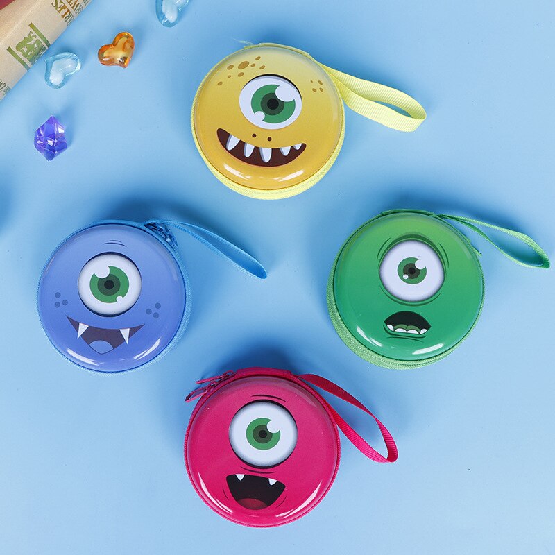 Tamanho: 7*3cm dos desenhos animados crânio olhos rosto moeda bolsas meninas meninos caso chave carteiras crianças fone de ouvido saco moeda sacos