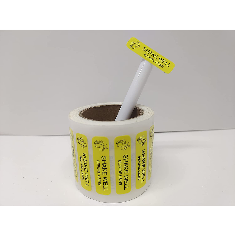1.5X0.375 inch Shake Well Before Using Stickers 500 Pcs Per Roll Shake Well Stickers for Jar