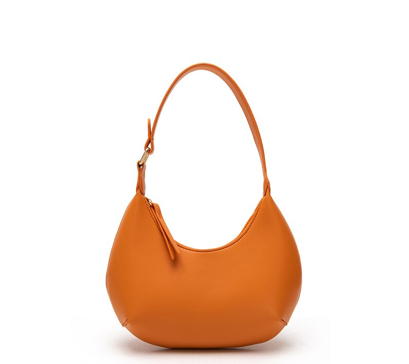 sommer Neue Macaron Farbe Frauen Unterarm Tasche PU Leder Mini Schulter Tasche Weibliche Reise Handtasche Einfache Weibliche Täglich tasche: Orange