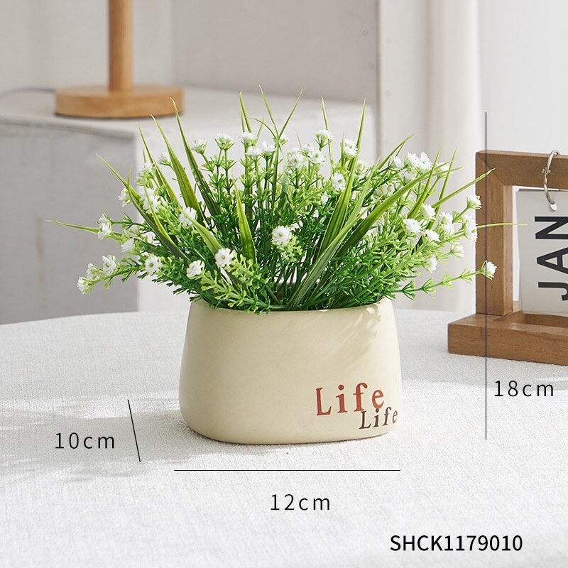 Artificial plants for decoration home decoration accessories Room decor wedding decoration Artificial flowers Desktop Bonsai: flower pot set B