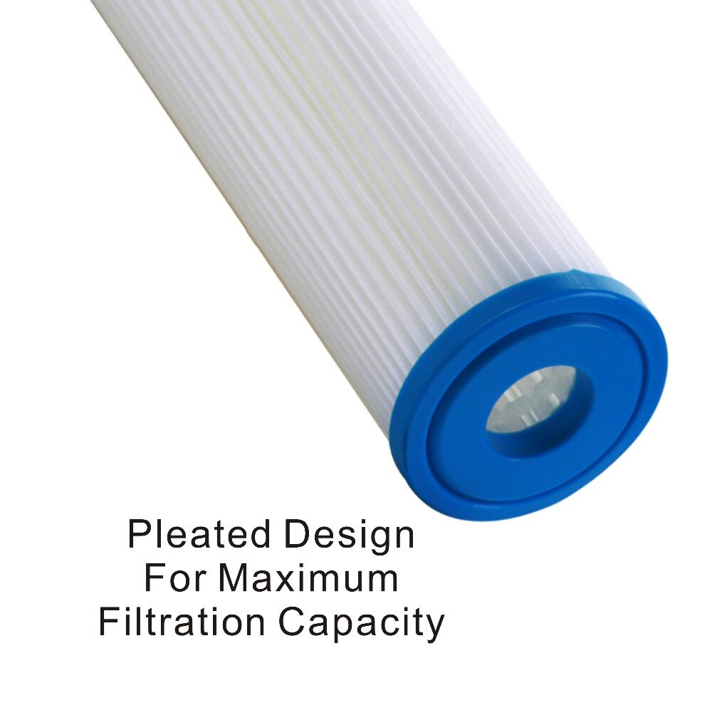20 Micron - Whole House Sediment Pleated Filter Cartridge, Washable 20" L x 2-1/2" OD Water Filter Cartridges