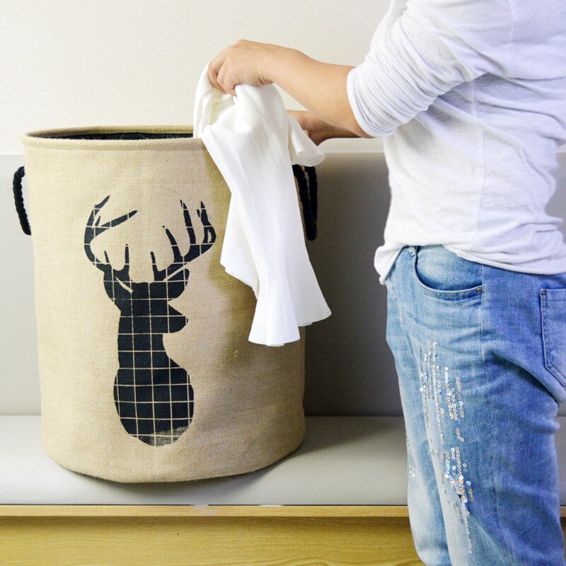 Opbergtas in scandinavische stijl, wasmand, groot formaat, speelgoedorganizer, emmer voor vuile was, vuilnisbak, wasmand, huishoudton