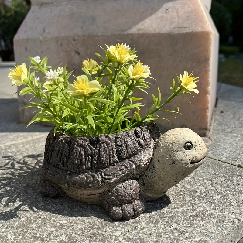 Schildkröte Figur Harz Schildkröte Statue Blumentopf Aufhänger Pflanzer Rand Dekor Mini Schildkröte Skulptur Topf Verschönern Garten Hof