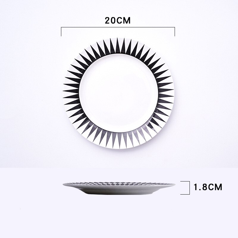 1 Pcs Europese Stijl Diner Plaat Eenvoudige Service Plaat Disc Taart Plaat Westerse Voedsel Steak Disc Keuken Board Schotel bestek Set: c