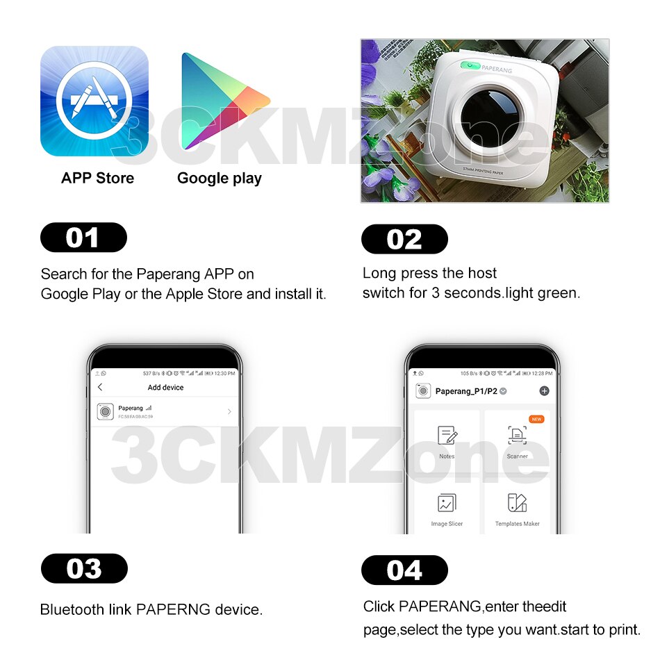 Paperang P1 Mini Bluetooth 4.0 Thermische Foto Printer Foto Telefoon Zak Printer Voor Android Ios Telefoon Pocket Inktloze Printer