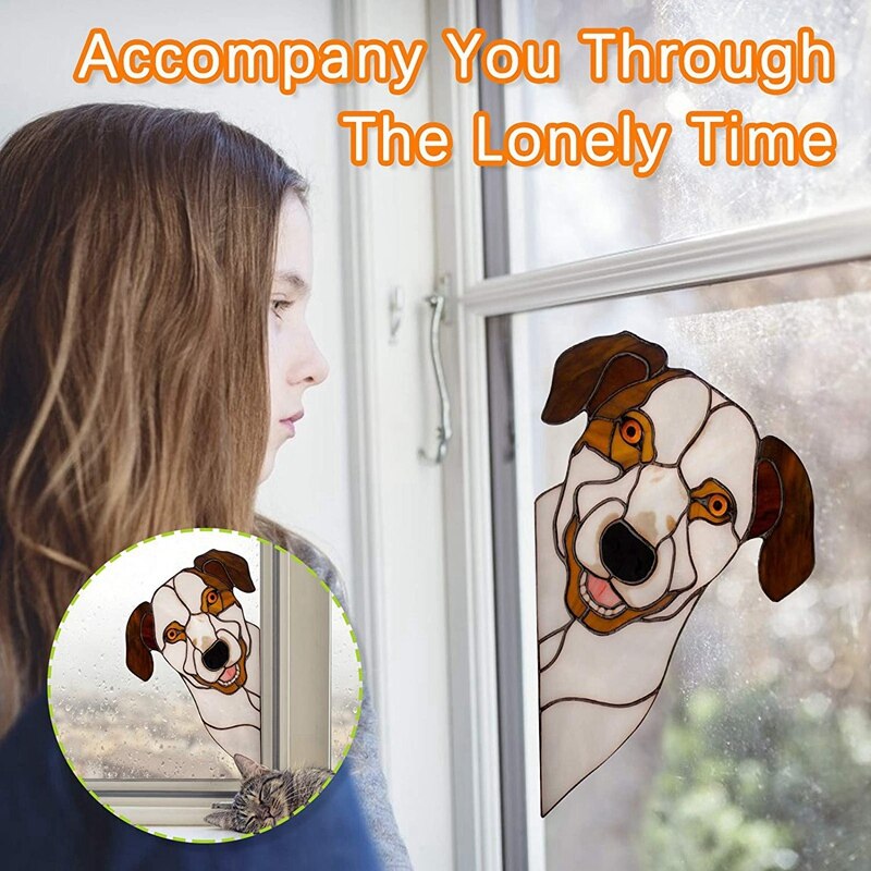 3Pcs Window Wall Stickers Funny Cute Pet Dog Stickers, Personality Interest Pet Stickers Modern Art PVC