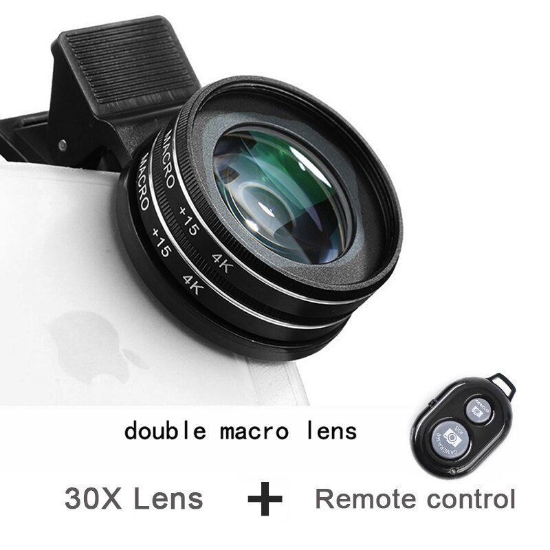 37MM 30X Makro Objektiv 4K HD Professionelle Fotografie Telefon Kamera für iPhone Xiaomi huawei Objektiv 15X Makro Objektiv für Smartphone