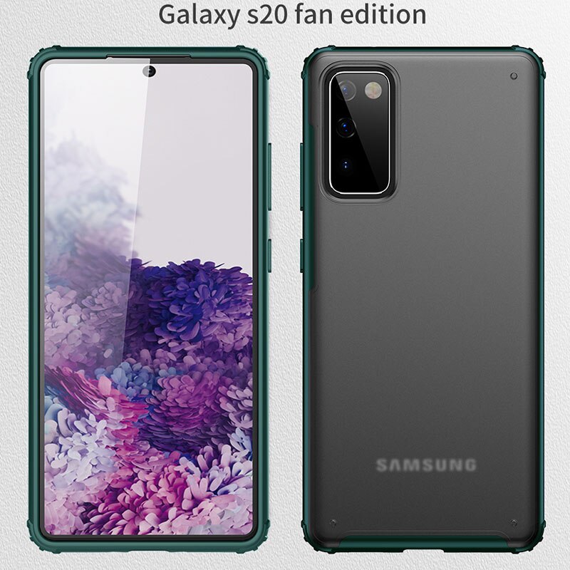 fallen für samsung s20 fe stoßstange abdeckung auf Galaxis s20 Fan Auflage s 20 20s s20fe 4g 5g schutz telefon zurück coque tasche tpu pc matt