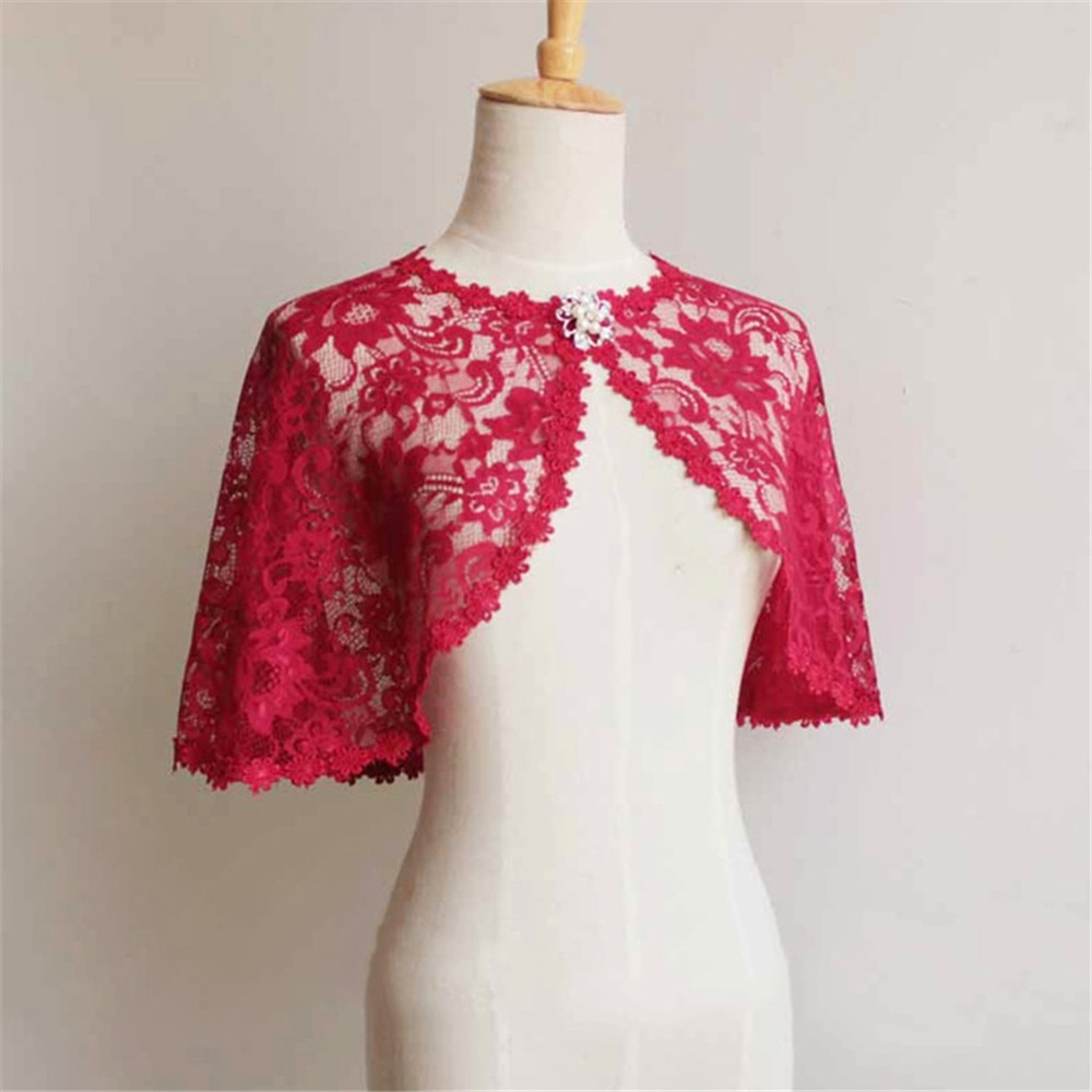 Sort blonde bryllup bolero skuldertræk brude sjal slå om jakke kvinder cape stole frakke mariage bride tilbehør
