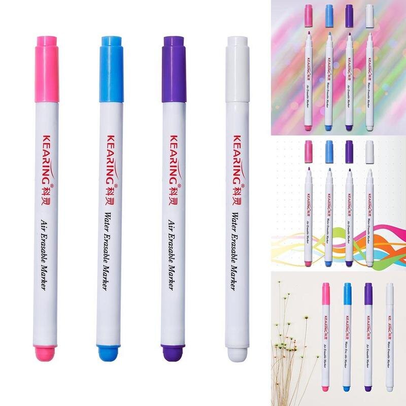 4pcs/set Erasable Pen Easy Wipe Off Water Soluble Fabric Marker Pen Temporary Marking School And Office Marker Pen DGC1183A
