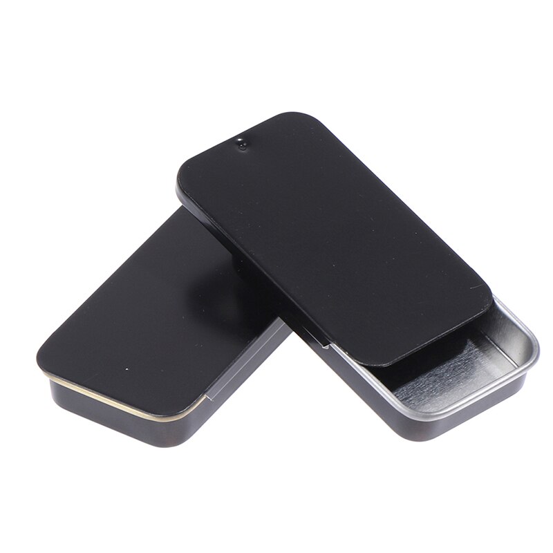 2pcs Tinplate Small Push-pull Box Solid Balm Box Metal Packaging Box