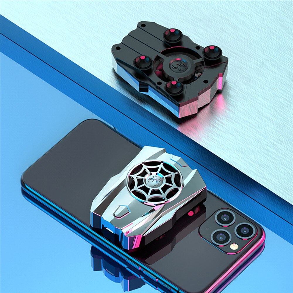 Portable Cooling Fan Game Mobile Phone Cooler USB Powered Cell Phone Radiator Snap-on Cooling Tool For iPhone Android:  P10 Silver