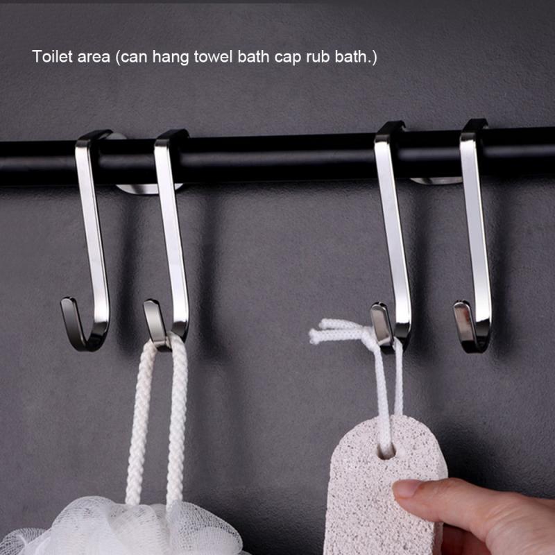 Hanging Stainless Steel Double S Shape Storage Hook For Bathroom Kitchen Wall Organizer Purse Hooks