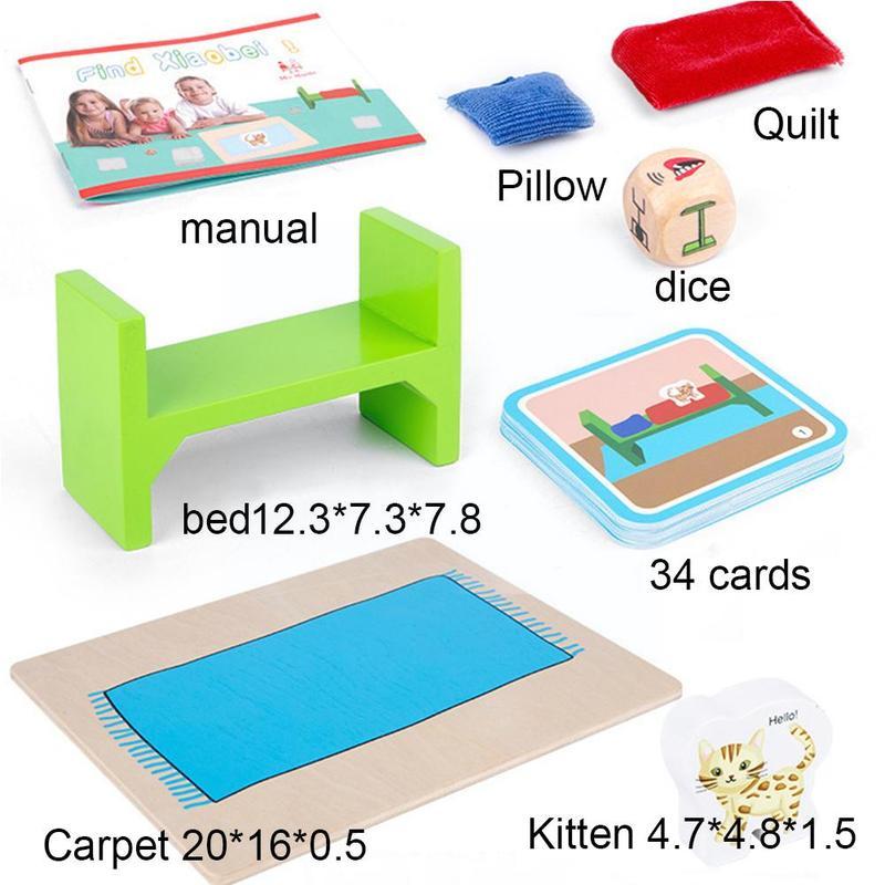 Creative cat logic game wooden building blocks improve memory concentration toy educational for children children  j0 f 8