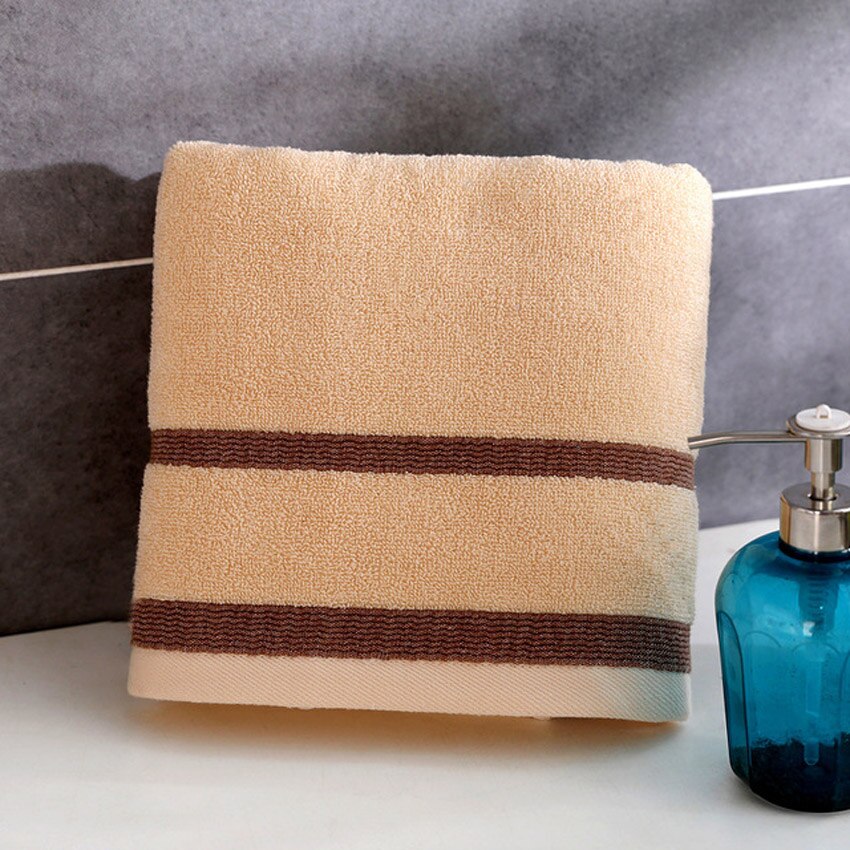 100%  bomuld håndklæder sæt stribe tyk blød lille ansigt håndklæder stort brusebad håndklæde toallas: Kaffe / 1 stk 70 x 140cm