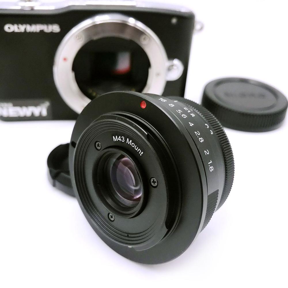 Newyi Metal negro Micro 4/3 M4/3 M43 montaje 25mm F1.8 lente para Olympus Panasonic