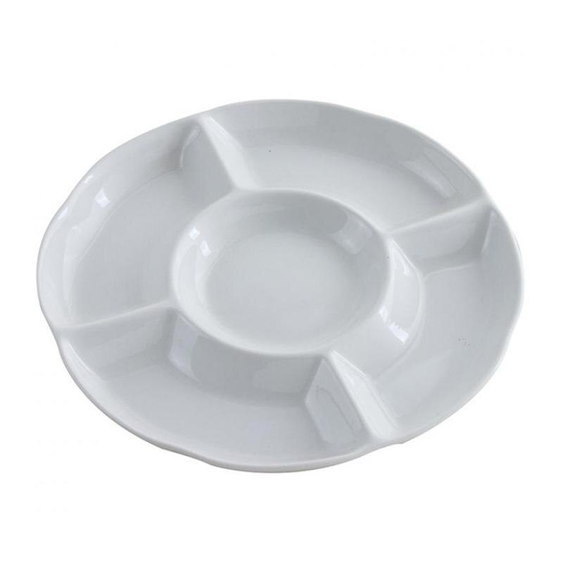 9 Zoll 5-Fach Melamin Lebensmittel Lagerung Tablett Getrockneten Früchten Snack Platte Vorspeise Portion Teller für Süßigkeiten Gebäck Muttern für Heimat
