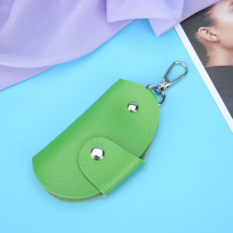 Sleutelhanger Key Holder Bag Case Draagbare Lederen Huishoudster Houders Auto Unisex Wallet Cover Eenvoudige Effen Kleur Opbergtas: green