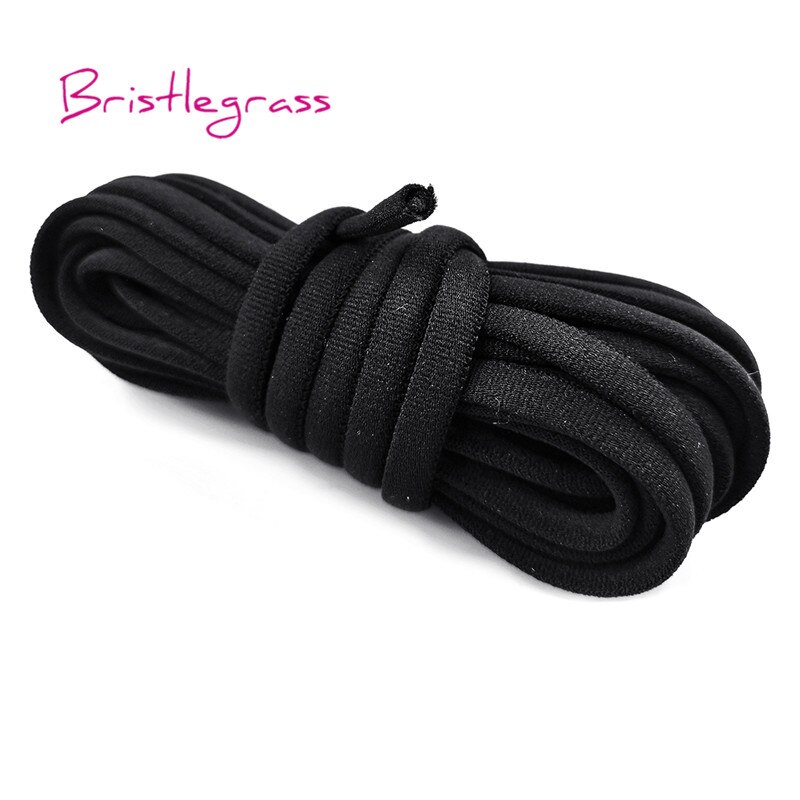 Bristlegrass 5 Yard 3/16 &quot;5Mm Nylon Ronde Elastieken Koord Touw Spandex Bands Beha Riem Schouder Tape Schoenveter Lingerie naaien Trim: Black