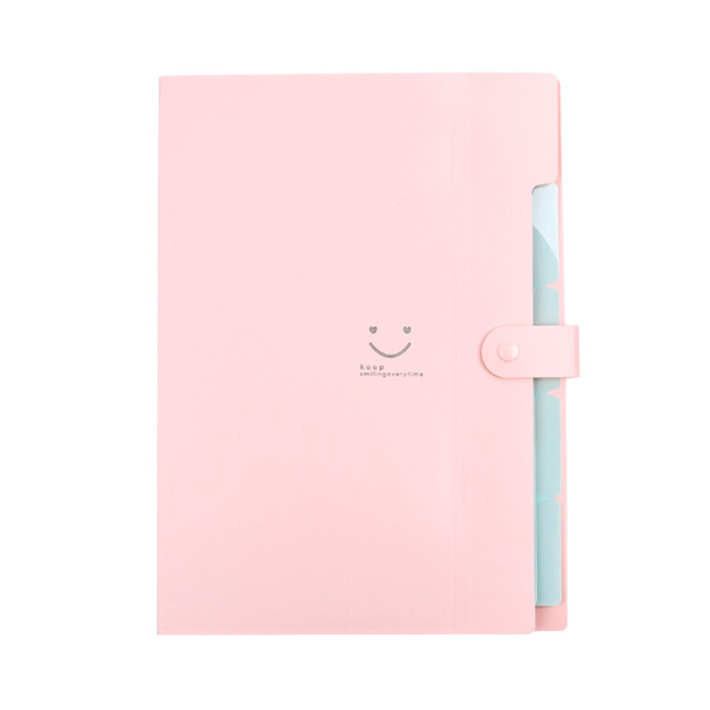 Pockets Expanding File Folder A4 Organizer Portable Business File Office Supplies Document Holder: Pink