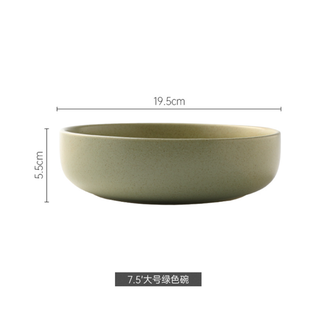Bandeja de cubiertos de Color sólido, placa de cerámica, utensilios de cocina, juego de vajilla, decoración de pared, cuenco doméstico: 7.5in Green Bowl