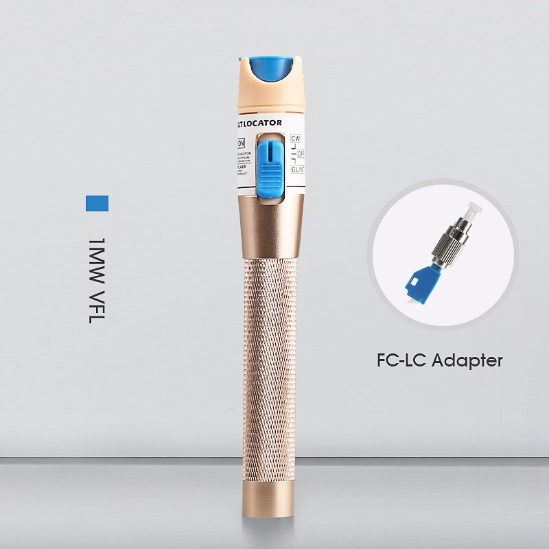 Golden 5km/10km/20km/30km Red light source fiber tester pen visual fault locator compliant st fc sc Connector: 5KM with FC-LC