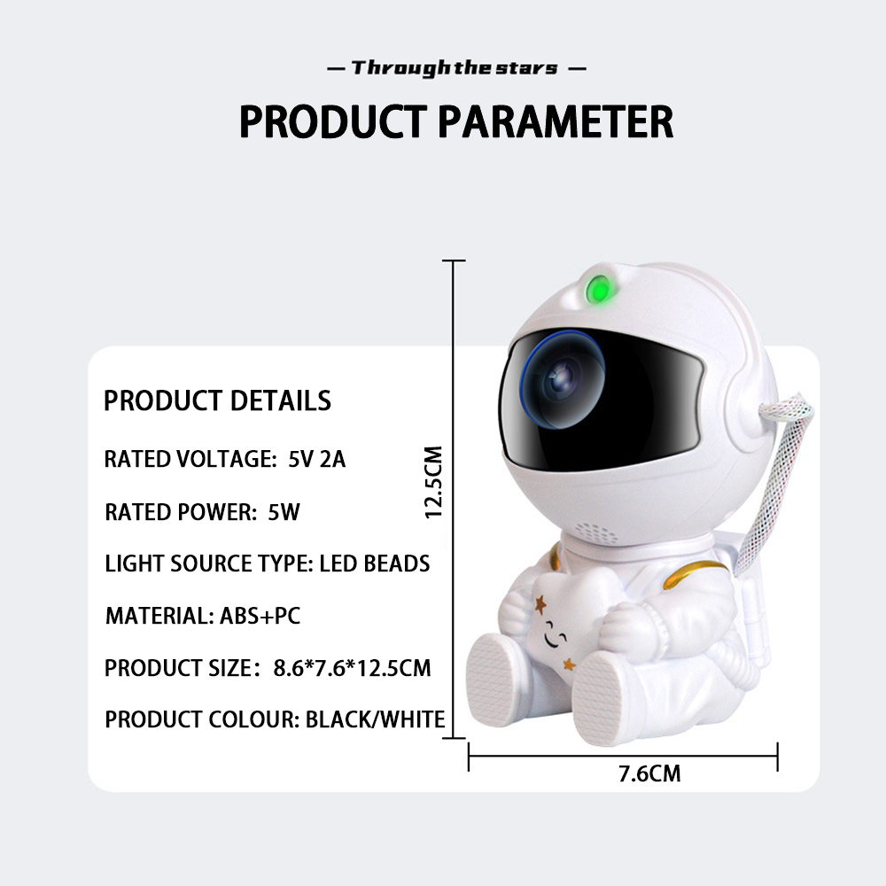 Galaxy star projector led night light starry sky astronaut projector lamp for bedroom decoration home decorative children