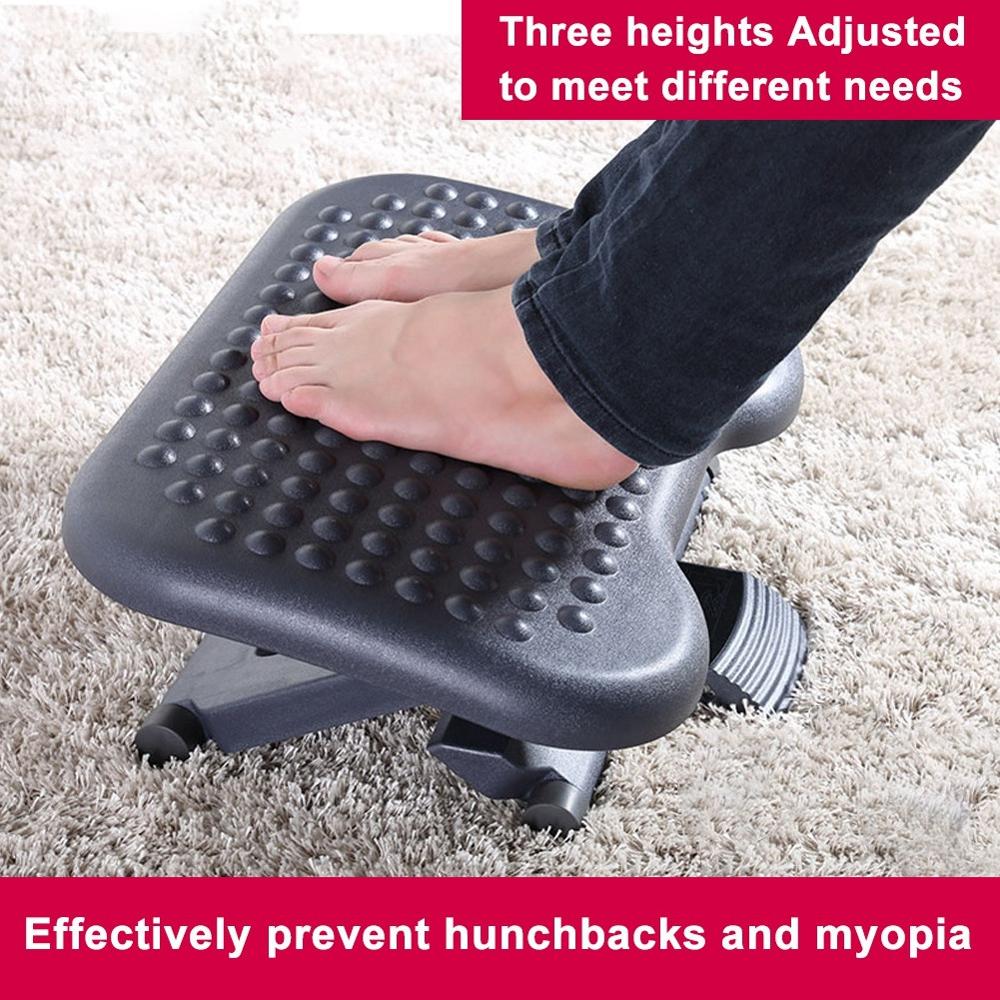 Ergonomic Feet Pad Foot Support Rest Adjustable Height Foot Rest Stool Anti-fatigue Massage Comfortable Under Desk Home Office
