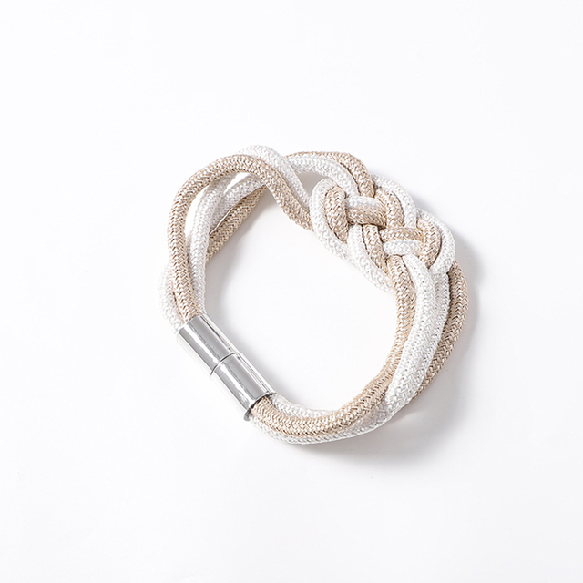 1 Pcs Two-color Chinese Knot Curtain Tie Rope Strap Simple Cotton Rope Magnetic Curtain Tieback Buckle Strap Rope Accessoires: White  Beige