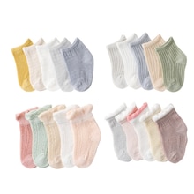 5 paires de chaussettes d&#39;été en maille fine pour enfants, pour garçons et filles,