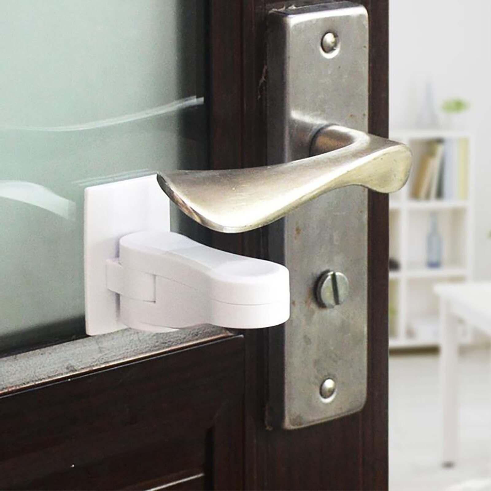 4 Stuks Kinderslot Baby Deurklink Slot Hendel Slot Proof Venster Anti-Opening Bescherming Peuter Kids Deur stopper # Yj