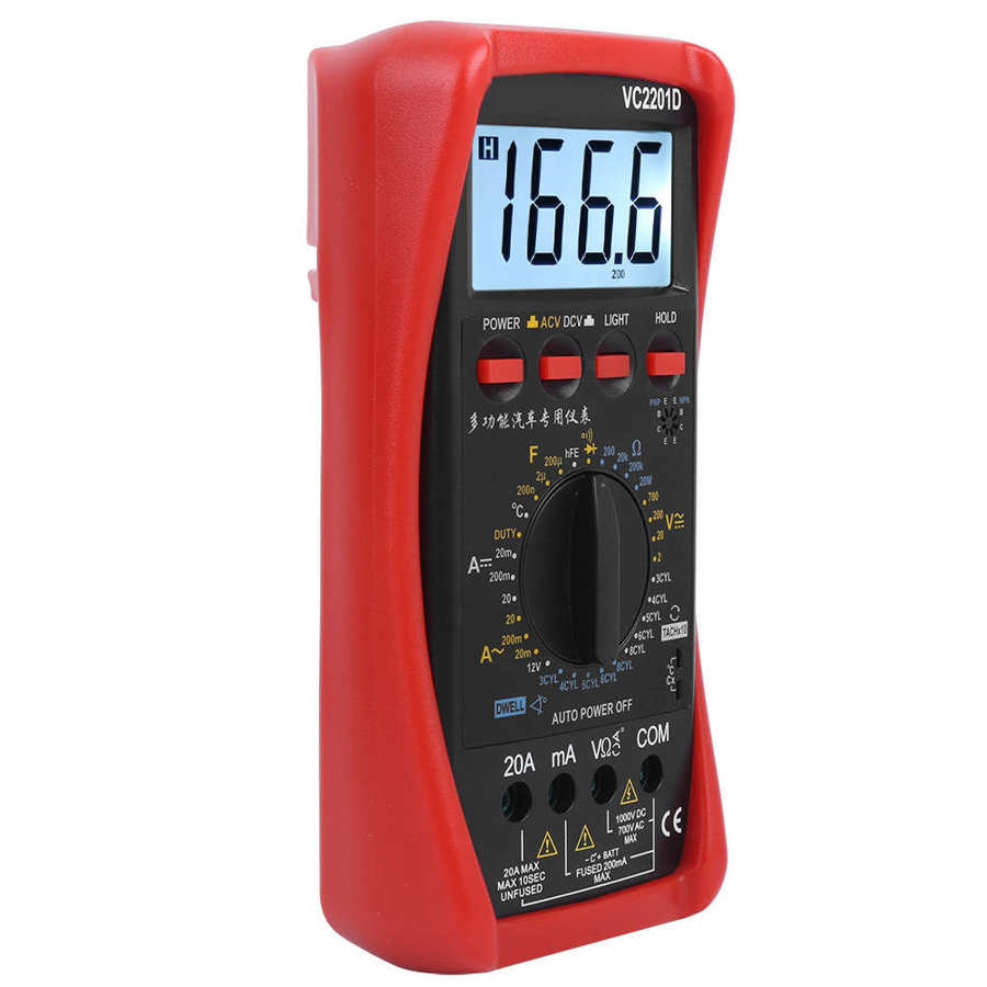 VC2201D compteur de tachymètre automobile portable affichage LCD multimètre numérique accessoires d'entretien de voiture multimètre numérique