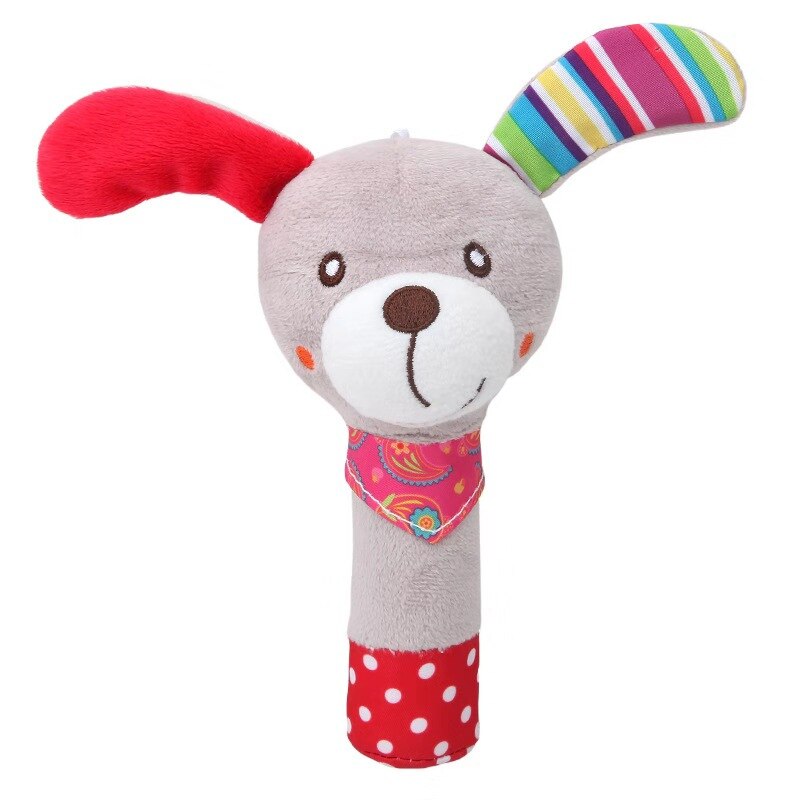 Baby mooie hand rinkelen bel knuffel creatieve hand rocking staaf dier zal bellen BB baby cadeau