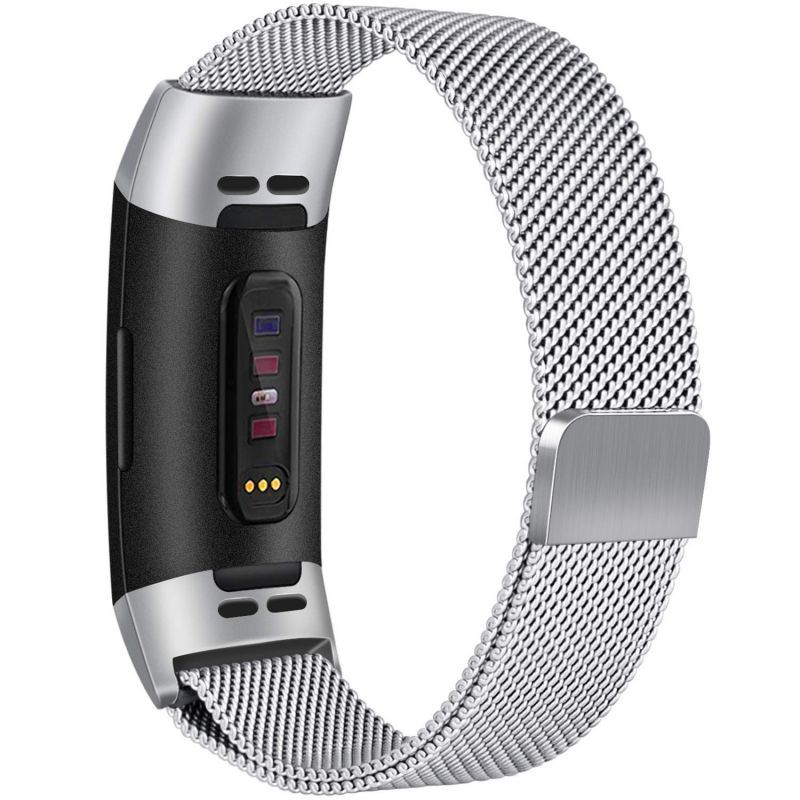 9 Colors For Fitbit charge 3 Fitness Band Magnetic Milanese Stainless Steel bracelet Replacement bands For charge3 strap: A / Large