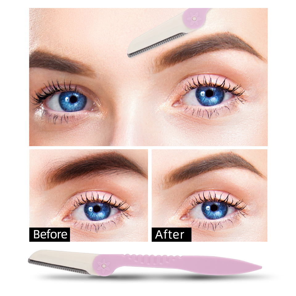 Recortador de cejas, afeitadora de cejas, cuchilla, moldeador de cejas, utensilio para eliminar el vello Facial, herramientas de maquillaje de belleza para mujeres, 1/3 uds.