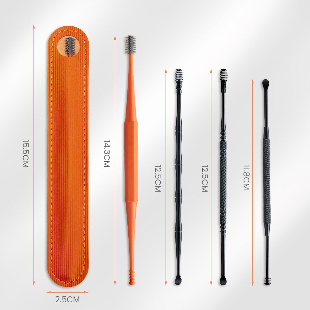 Silicone Ear Care Kit Earpick set Canal Cleaner Earwax Ears Cleaning Stick Tools Massage Removal Wax Earwax Ear Cleaner Spoon