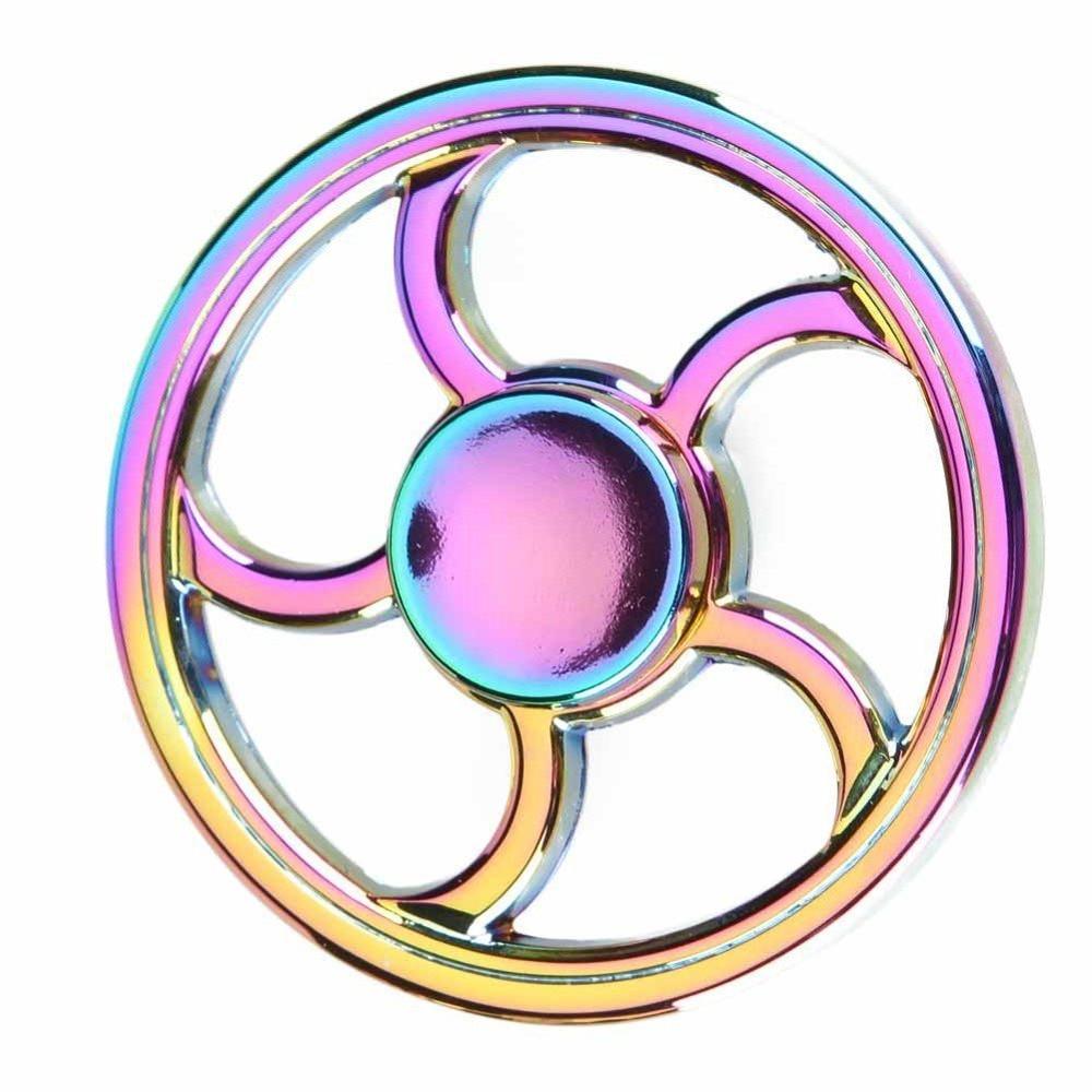 Rainbow Colorful Four Fidget Spinner Hand Spinner For Better Focus Reduce Autism ADHD Stress Toys With Box: xcchelun