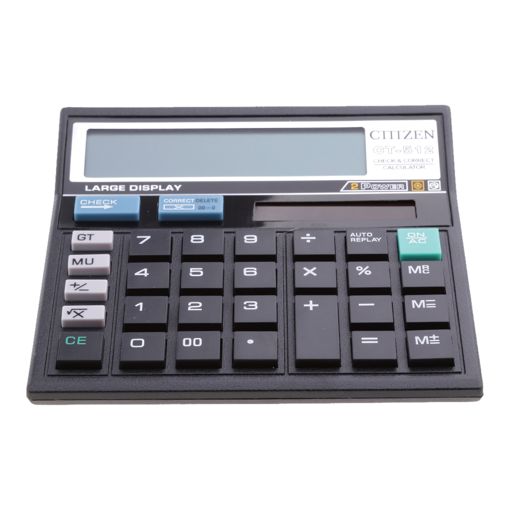 Electronic Desktop Calculator with Check and Correct 12-Digit LCD for Office
