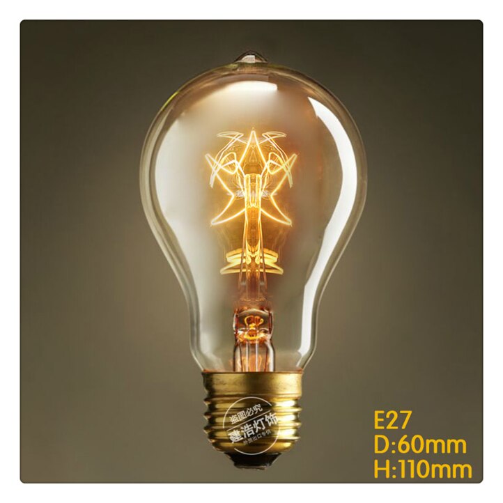 A19 Antique Retro 40W 220V-240V Edison Light Bulb E27 Incandescent Light Bulbs/Filament Edison Lamp A19 star