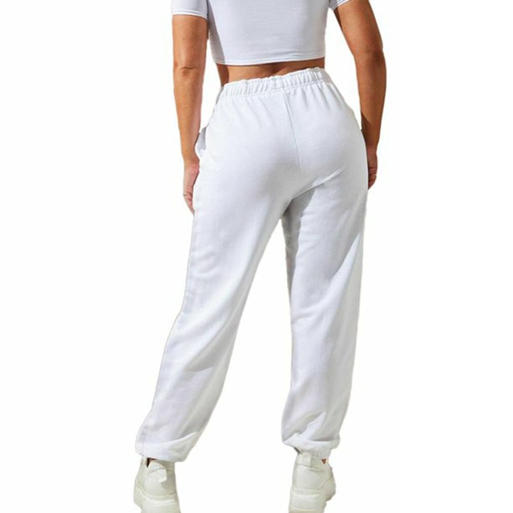 Vrouwen Jogging Broek 3 Stijlen Van Straat Broek, Vrouwen Zomer Losse Broek, Casual Sport Broek, harajuku Broek, Effen Kleur: white / S