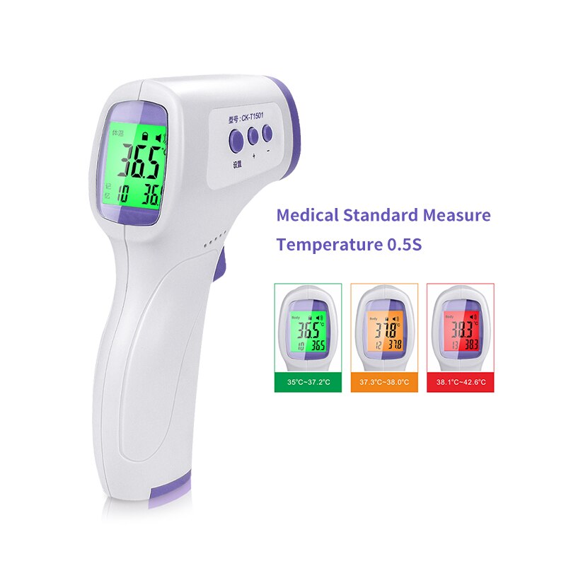 Non-contact Infrarood Menselijk Thermometer Voor Volwassenen En Kinderen Drie-Kleur Backlight Geheugen Opslag