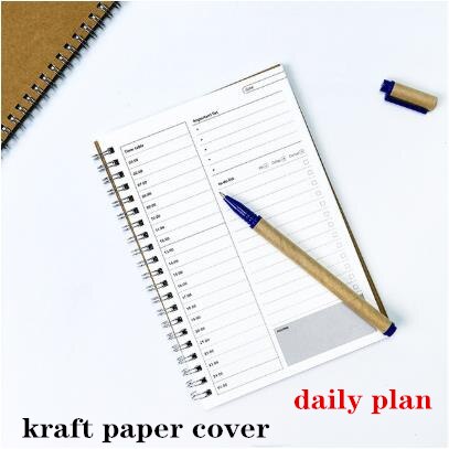 2020 2021 espiral a5 caderno planejador diário semanal mensal papel kraft organizador agenda escola escritório agenda papelaria presentes: Daily plan