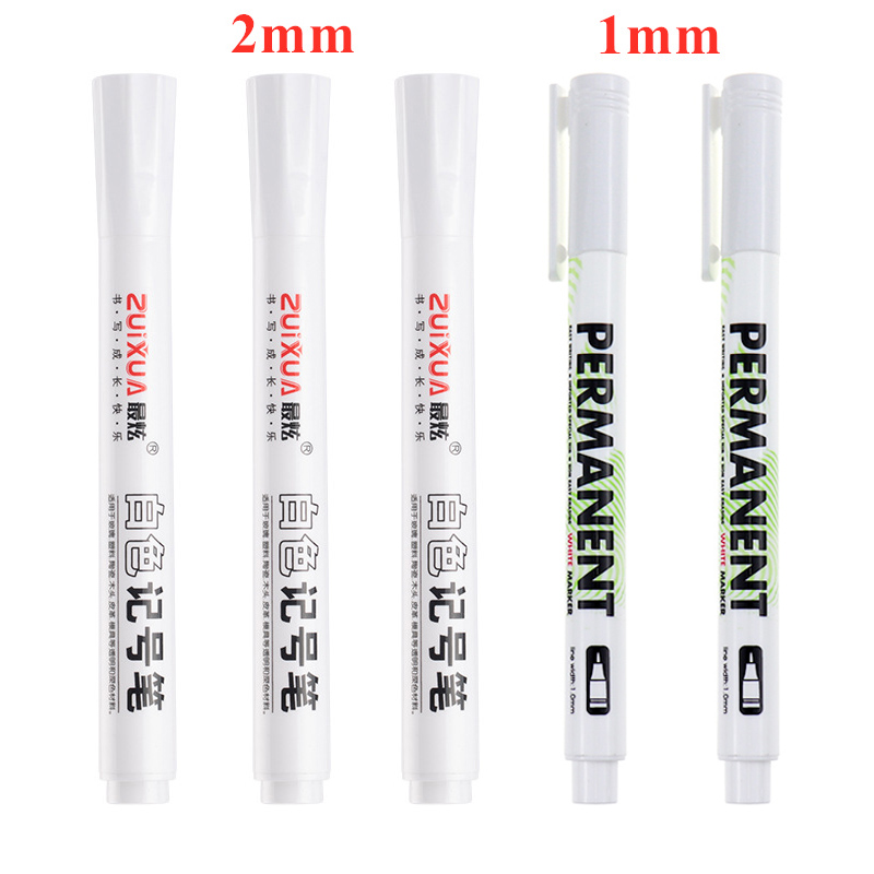 1/3/5 Stück weiße Markierungsstifte, 1,0 mm, 2,0 mm, schnell trocknend, dauerhaft, ölig, wasserfest, Farbe, Reifenmarkierungen, Graffiti-Stifte: Blau