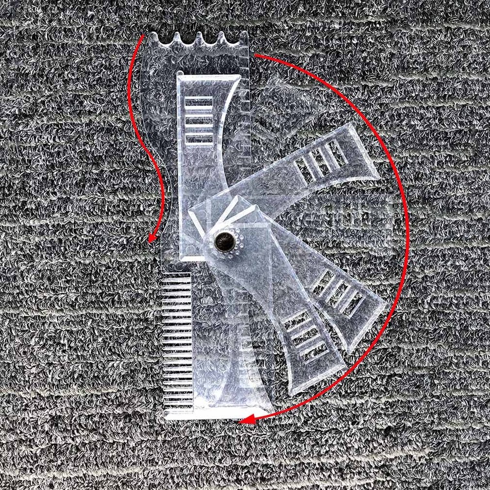 Peine giratorio para Barba que se puede ajustar en diferentes ángulos, regla de peinado para Barba, color blanco