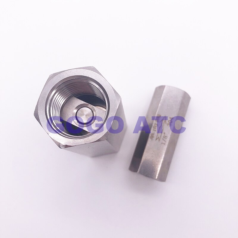 Terugslagklep 1/8 "1/4" 3/8 "1/2" 3/4 "1" inch binnendraad SS304 rvs hoge temperatuur zuurbestendig one-way terugslagklep