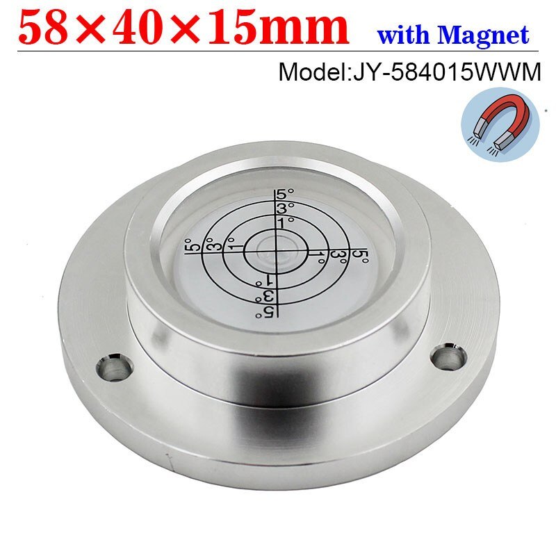 Universal Flange Spirit Level Bubble Circular Bubble Level Bullseye Matal Protractor Horizontal Measuring Instruments: WW-with-magnet