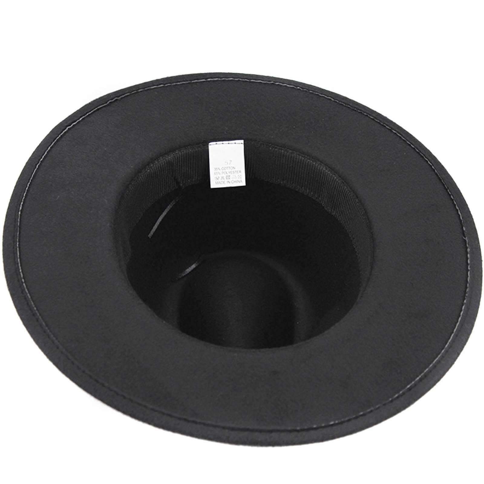 Women's Stylish Top Hat Crushable Wool Felt Outback Hat British Style Headgear Wide Brim Belt Cap HSJ88